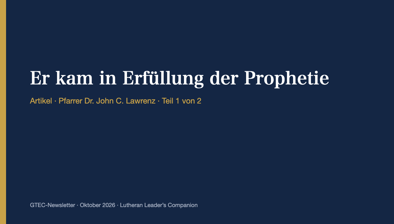 Er kam in Erfüllung der Prophetie (Teil 1)