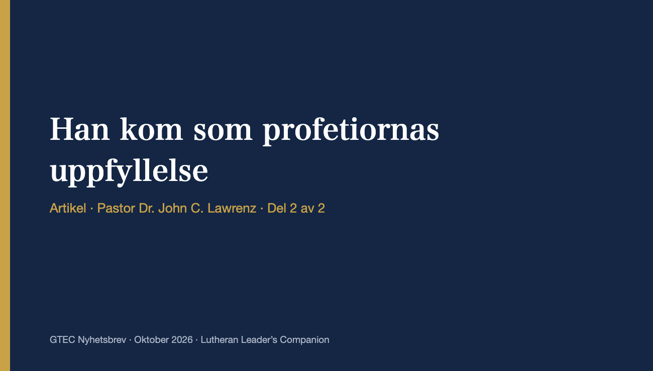Han kom som profetiornas uppfyllelse (Del 2)