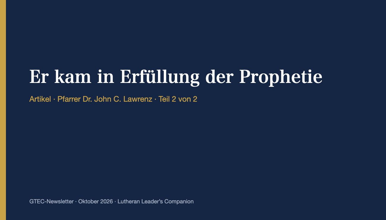 Er kam in Erfüllung der Prophetie (Teil 2)